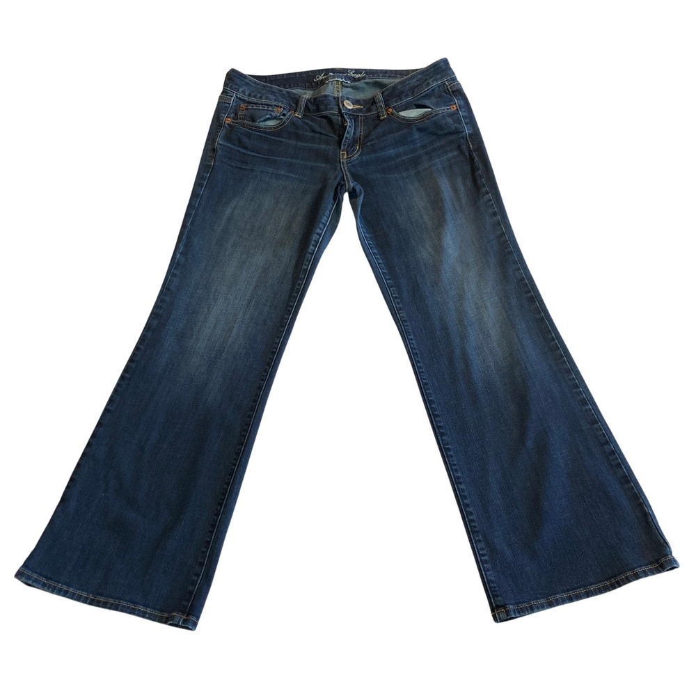 American Eagle Favorite Boyfriend Jeans Dark Wash Super Stretch 10 Short 7754